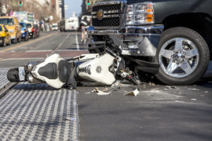Motorcycle accident with a pick up truck in New Jersey.