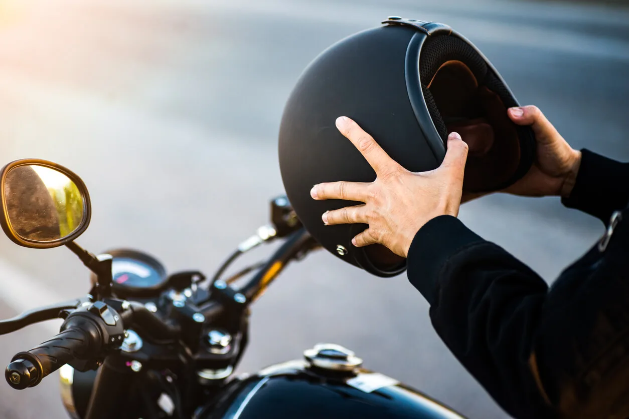man going on motorcycle