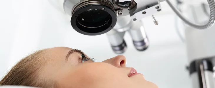 female about to undergo keratoconus lasik surgery