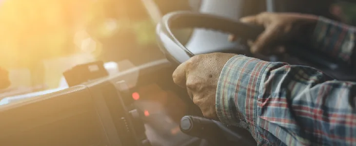 truck driver behind the wheel
