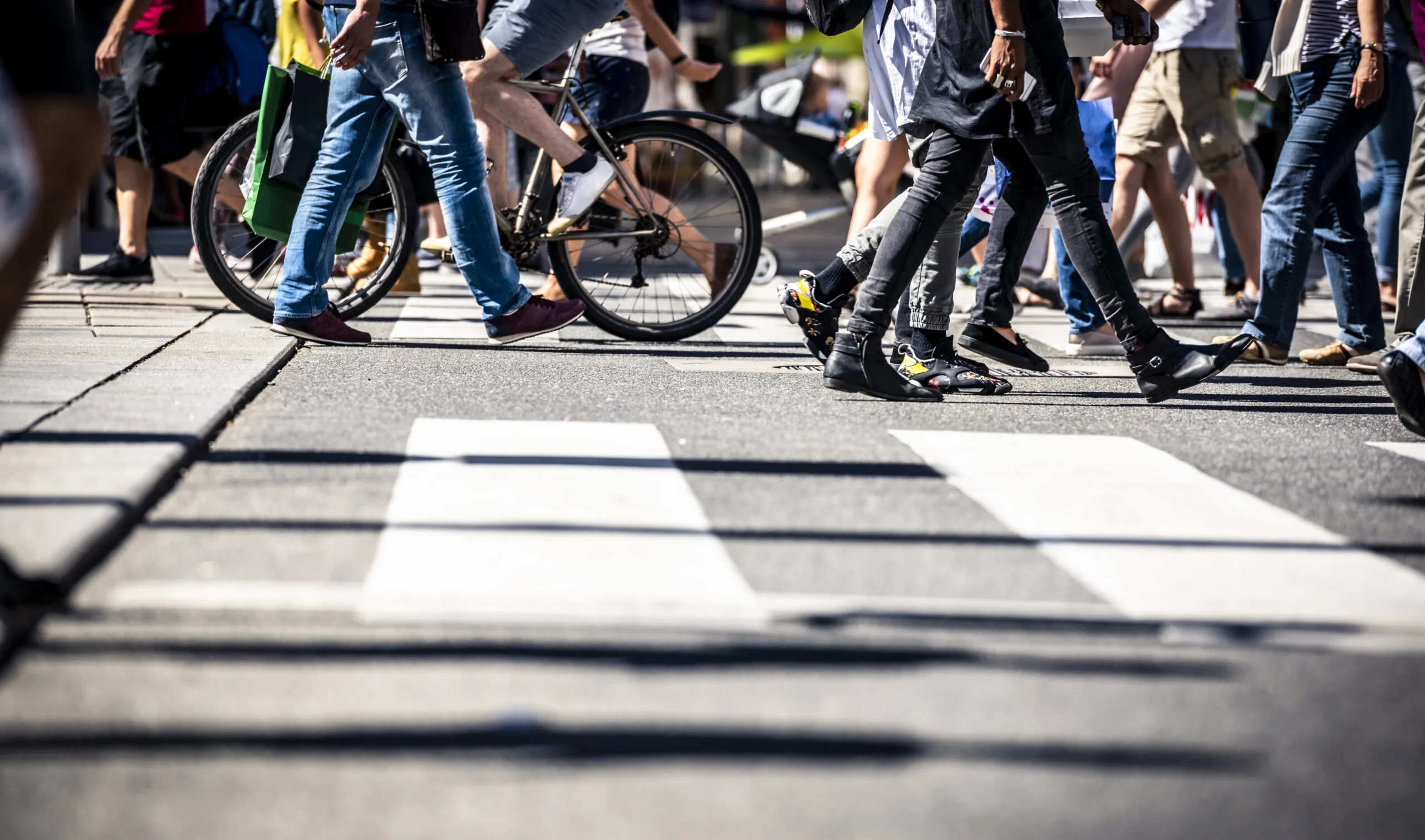 crosswalk and pedestrians