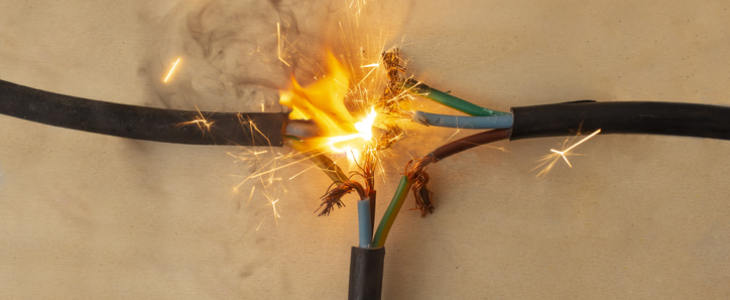 Wires with an electrical spark