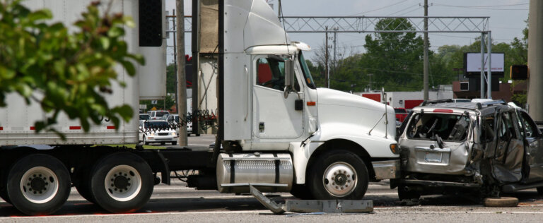 This big rig T-boned the other vehicle.