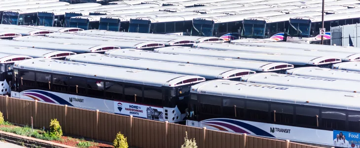 Garage full of buses