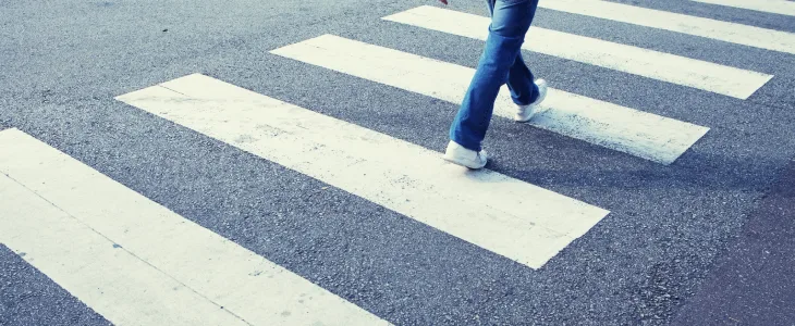 Pedestrian crossing the street in New Jersey